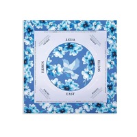 Jeu de Mahjong américain avec tapis, 160 tuiles de luxe en acrylique vert gravé à 4 couches de 32 mm, motif floral bleu