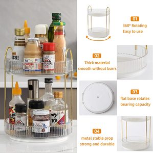 Organizador de maquillaje de baño giratorio 360, tocador de cuidado de la piel de encimera de plástico con función giratoria de Perfume, almacenamiento <span class=keywords><strong>Lazy</strong></span> <span class=keywords><strong>Susan</strong></span> - Product Image 5