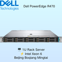 Nouveau serveur rack 1U PowerEdge R470 avec processeur Intel Xeon 3,6 GHz, 16 Go/32 Go de mémoire, alimentation, pour bases de données, haute qualité