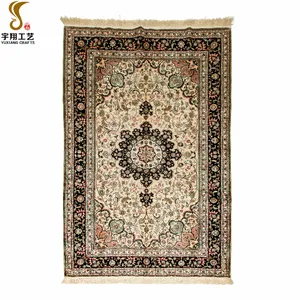 YUXIANG 5'X8' tappeto di seta annodato a mano orientale antico tappeto Tabriz naturale al 100% tappeto classico in seta