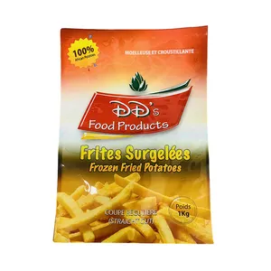 Custom Printing Potato Chips French Fries Pouch Vegetable Frozen Shrimp Food Packing Bag Frozen Chicken Packaging Plastic Bags