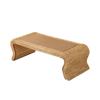 Ensemble de table basse en bambou et rotin tissé à la main, style zen japonais, meubles de salon pour les cérémonies du thé et la relaxation
