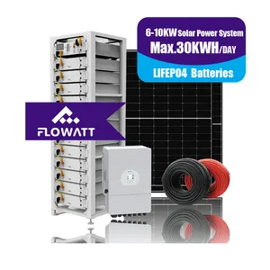 Système solaire hors réseau Flowatt 5KW 10KW 30KW 110/220V Kit de panneau solaire domestique 15kw système d'énergie solaire pour maisons préfabriquées