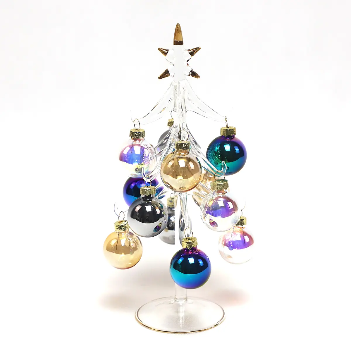 زخارف زجاجية دقيقة قابلة للتبديل ، حامل فاخر من الزجاج والصنوبر وشجرة عيد الميلاد ، للبيع ، هدية لديكور المنزل