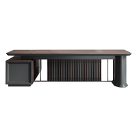 Bureau de direction de luxe sur mesure, grand bureau en bois pour ordinateur, table de bureau pour patron