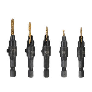 Juego de brocas avellanadoras para madera, broca cónica para orificios con tornillo hexagonal, herramientas de ferretería para avellanado y escariado - Product Image 1