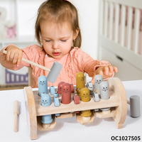 Tableaux interactifs, jouets Montessori, jeu éducatif de martelage sensoriel en bois, jeu Whack-a-Mole pour 2 joueurs avec jouets de pêche