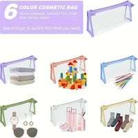 Kamcity Vente en gros de sac à crayons transparent en PVC tendance avec fermeture éclair en plastique étui de papeterie élégant style lettre pour étudiants
