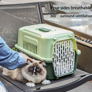 Confortable chat sortie boîte de voyage grille Portable voiture transportant des boîtes à air pour animaux de compagnie en plastique chat transporteur boîte - Product Image 2