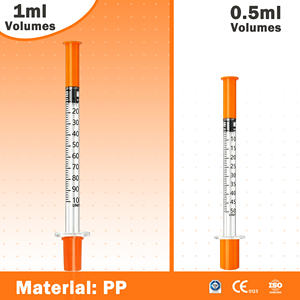 Jeringa de <span class=keywords><strong>Insulina</strong></span> TEXNET TEX00038 de 1 mililitro, Clase II, con <span class=keywords><strong>Aguja</strong></span> Desmontable, Aprobada por la CE, <span class=keywords><strong>Naranja</strong></span> - Product Image 2
