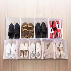 Caja de Zapatos Plegable con Diseño de Cabeza de Gato, Transparente, de PP, a Prueba de Polvo, Estilo Japonés, Apilable, con Compartimentos, Armario y Estante para Zapatos - Product Image 4