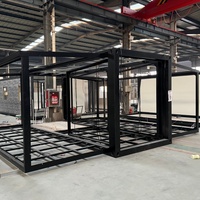 Maison préfabriquée de luxe extensible en conteneur d'acier à double aile, pliable, 2 chambres, pour hôtel, bureau, salle de bain, ou logement annexe