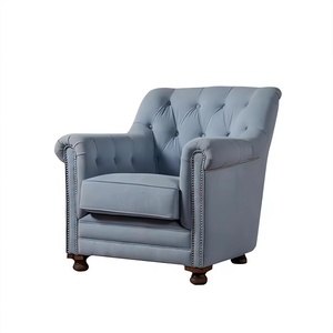 <span class=keywords><strong>Fauteuil</strong></span> en bois massif de style <span class=keywords><strong>campagnard</strong></span> américain <span class=keywords><strong>Fauteuil</strong></span> d'appoint de ferme <span class=keywords><strong>rustique</strong></span> avec capitonnage à boutons et clous en métal - Product Image 2