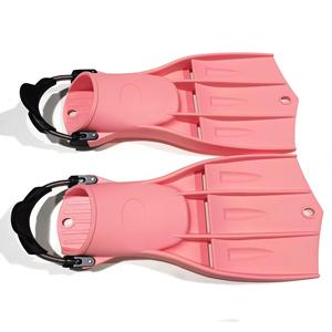Aletas de Buceo de Talón Abierto en Rojo, Negro, Rosa y Blanco con Correa de Ajuste Rápido para Buceo y Snorkel - Product Image 5
