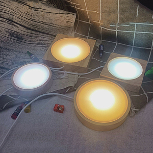 Dessous <span class=keywords><strong>de</strong></span> <span class=keywords><strong>verre</strong></span> lumineux Led avec Base en bois pour boissons, lampe <span class=keywords><strong>de</strong></span> nuit, support en bois pour images en <span class=keywords><strong>verre</strong></span> <span class=keywords><strong>de</strong></span> cristal - Product Image 5