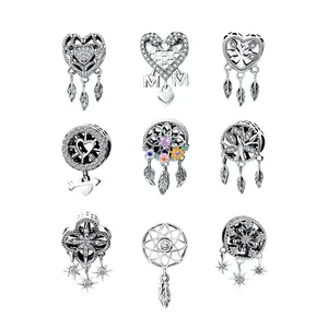 diy jewelry 925 Sterling Silver Dream Catcher Charming Beads charming bracelets Women's jewelry designer charms for bracelets