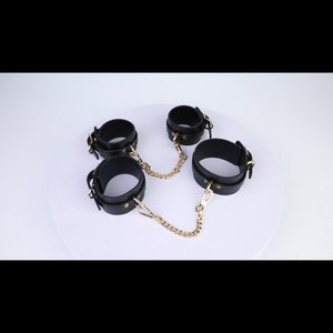Esposas y Ataduras BDSM Negras y Doradas <span class=keywords><strong>para</strong></span> Juegos Avanzados, Látigo <span class=keywords><strong>para</strong></span> Bondage, Juguetes Sexuales - Product Image 4
