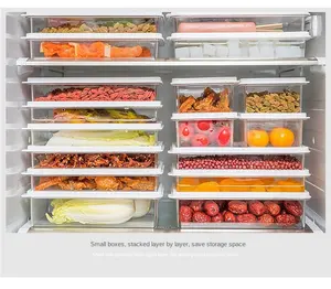 2021 scatola di immagazzinaggio di plastica cucina frigorifero organizzatore frigorifero PET scatola di immagazzinaggio verdure scarico commestibile scatola fresca