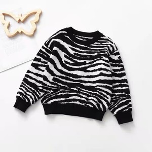 Trong Cổ Mùa Xuân Len Áo Thun Cho Bé Trai Và Cô Gái Phong Cách Mới Ấm Cardigan Với Ngựa Vằn Mô Hình Trang Phục Cho Mùa Xuân - Product Image 6
