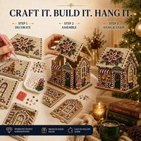 Kits de maison de Noël DIY perlés, ornements de village faits main en plastique et bois, décorations de Noël de table, magasin de jouets Casse-Noisette