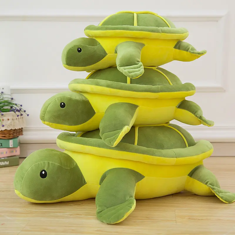 RuunJoy gerçekçi deniz hayvan dolması hayvan peluş deniz kaplumbağası oyuncak çocuklar için toptan yeni tasarım özel sevimli yumuşak kaplumbağa peluş oyuncaklar