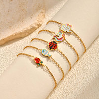 Gelang & gelang tangan mode baja tahan karat 316L anti kusam, lapis emas PVD 14k 18k, perhiasan gelang untuk bayi perempuan anak-anak