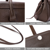 Nouveau Sac Boston en Cuir Véritable Tendance Vintage Automne 2026, Sac à Bandoulière en Cuir de Vachette Tanné, Sac Fourre-tout Femme à Rabat
