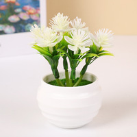 Arrangement de plantes artificielles en pot de lotus à 6 pièces, fausse fleur, ornement de bureau, petite pièce décorative, pot de plante en plastique PP
