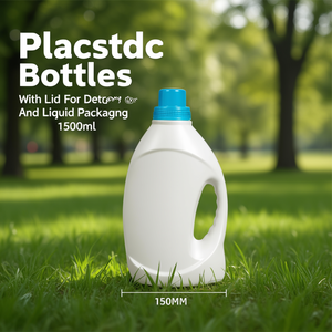 Bouteille en plastique HDPE de 1500 ml avec poignée pour détergent liquide et emballage de produits chimiques ménagers - Product Image 3