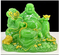 Ornements Bouddha en Résine, Statue de Bouddha Maitreya Ruyi de la Fortune, Peinte à la Main, Objets Artistiques pour la Maison, Salon