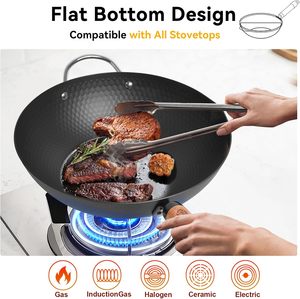 12.6 "đen 5-Quart chảo với Nắp đáy phẳng không dính cho cảm ứng đung khuấy Fry chảo & Pan Set - Product Image 6