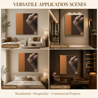Décoration murale Art Déco avec toile imprimée nu, encadrée en alliage d'aluminium, marron chaud, taille personnalisée pour salon et chambre à coucher