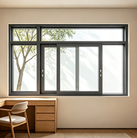 Fenêtre coulissante en aluminium à double vitrage pour salon et maison