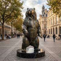 Statue d'ours en bronze sur mesure, grande taille, fabrication par moulage à la cire perdue, 2300 mm de haut, sculpture réaliste d'ours brun debout