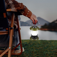 Lanterne de camping LED rétro vintage, utilisation en extérieur, portable, rechargeable par USB, lumière extérieure 300 lumens IP44