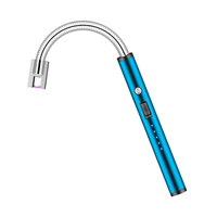 Briquet électrique à arc flexible à rotation à 360 degrés, rechargeable, coupe-vent, batterie au lithium pour barbecue en plein air avec fonctionnement sécurisé
