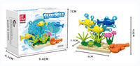 Personalizable DIY educativo fondo marino modelo juguete PP bloque de construcción 1:72 escala para niños pequeño edificio de dibujos animados