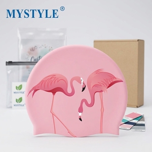 Bonnet de bain <span class=keywords><strong>en</strong></span> silicone personnalisé avec logo, imperméable, pour adultes, pour l'entraînement - Product Image 2