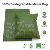 Emballage personnalisé écologique 100% biodégradable PLA PBAT pour les sacs d'expédition en polyéthylène, sacs d'expédition pour vêtements avec impression de logo