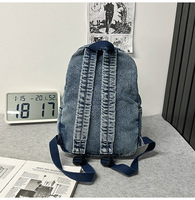 Ransel Uniseks Denim Gaya Jepang untuk Jalan-Jalan, Sederhana, Serbaguna, Artistik, Kasual, Tahan Lama, Tas Sekolah, Tas Perjalanan