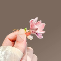 Broche Magnolia Élégante et Exquise de Style National, Nouvelle Épingle Fleur Tendance, Accessoire Corsage Hanfu Rétro, Thème Floral Végétal