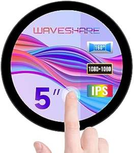 Aismartlink 5 pollici tondino Touch Display, 1080*1080 risoluzione, IPS, 10 punti Touch, compatibile con Raspberry <span class=keywords><strong>Pi</strong></span> 5 - Product Image 1