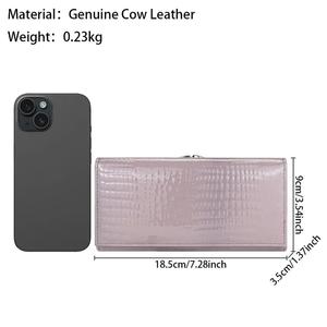 Portefeuilles en cuir véritable rétro AndoBag pour femmes, porte-cartes multi-emplacements, grande capacité, portefeuille long 2492 - Product Image 2