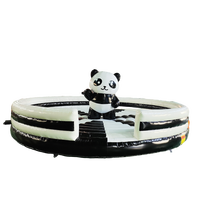 Nouveau château gonflable rond Panda de 8 mètres de diamètre, trampoline, structure de jeux gonflable, équipement de divertissement pour place publique extérieure