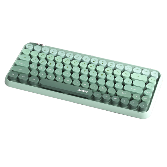 Ajazz 308i 84-Key BT Wireless USB 3.0 Plastic Retro Typewriter Style Round Keys Desktop Keyboard