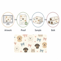 Papier cadeau personnalisé imprimé avec des empreintes de pattes d'animaux, rouleau de 80 g/m², enduit, 50x70 cm, vente en gros