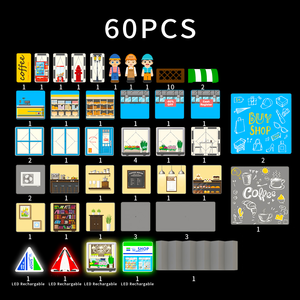 Jeu de construction magnétique Thème Café Urbain avec Lumières LED Rechargeables et Figurines de Jeu d'Imitation, Jouet Montessori STEM, Vente en Gros, Certifié ASTM EN71 CPC ABS - Product Image 3
