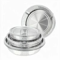 Barquettes jetables rondes en aluminium épaissi, résistantes à la chaleur et à l'huile, pour friteuses et plateaux à pizza, personnalisables, fabriquées en Chine