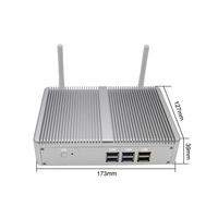 Mini PC de Bajo Costo con Procesador Intel N3700/N3150 de Cuatro Núcleos, Doble RJ45 LAN, DDR3L, MSATA, 2xHD, 4xUSB 3.0, Linux Ubuntu, 12V, Sin Ventilador