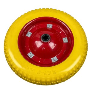 ยางโฟมโพลียูรีเทน 3.00-8 สีเหลือง สำหรับรถเข็นมือ ใช้ในอุตสาหกรรม - Product Image 3